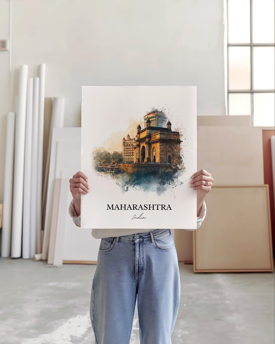 Maharashtra Wall Art, Maharashtra Print, India Watercolor Art, Maharashtra Gift, Maharashtra Travel Print, Travel Poster, Housewarming Gift