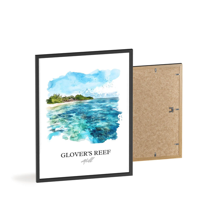 Glovers Reef Wall Art, Belize Print, Belize Watercolor Art, Glovers Reef Gift, Travel Print, Travel Poster, Housewarming Gift