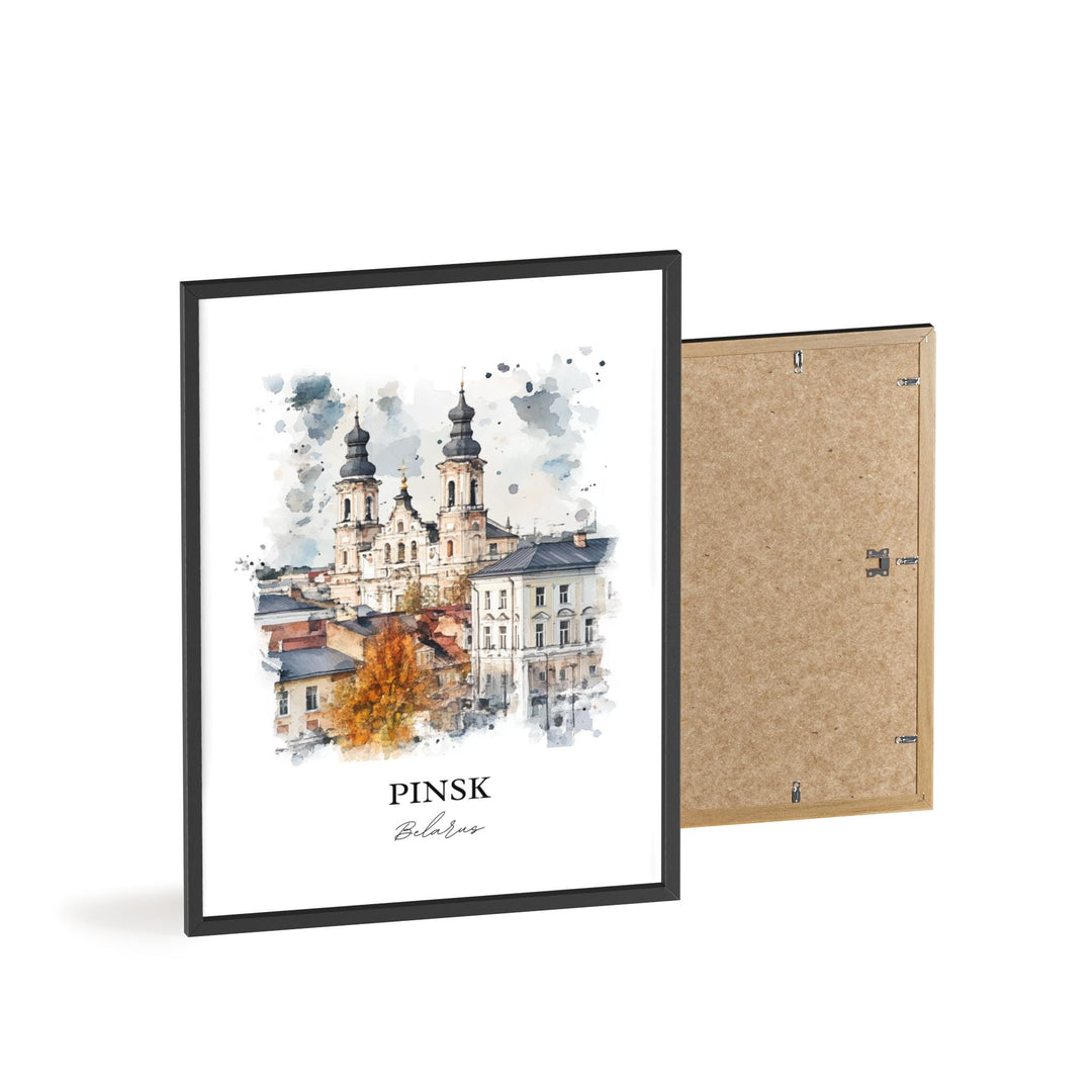 Pinsk Belarus Wall Art, Brest Region Print, Belarus Watercolor Art, Pinsk Belarus Gift, Travel Print, Travel Poster, Housewarming Gift