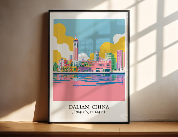 Dalian China Art, Dalian Retro Travel Art, Dalian Home Decor, Dalian China Gift, China Travel Art, Travel Prints, Housewarming Gift