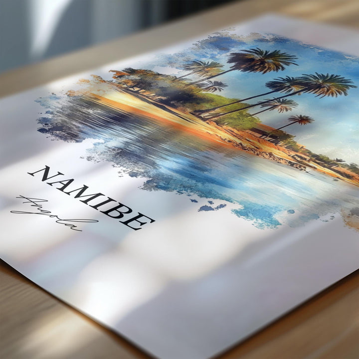Namibe Angola Wall Art, Angola Print, Angola Watercolor Art, Namibe Gift, Travel Print, Travel Poster, Housewarming Gift