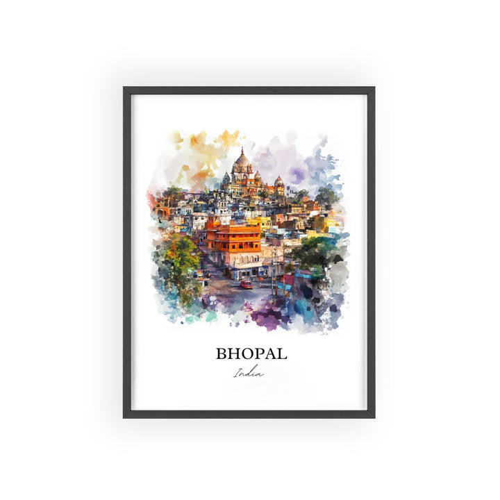 Bhopal Wall Art, Madhya Pradesh Print, India Watercolor Art, Bhopal India Gift, Travel Print, Travel Poster, Housewarming Gift