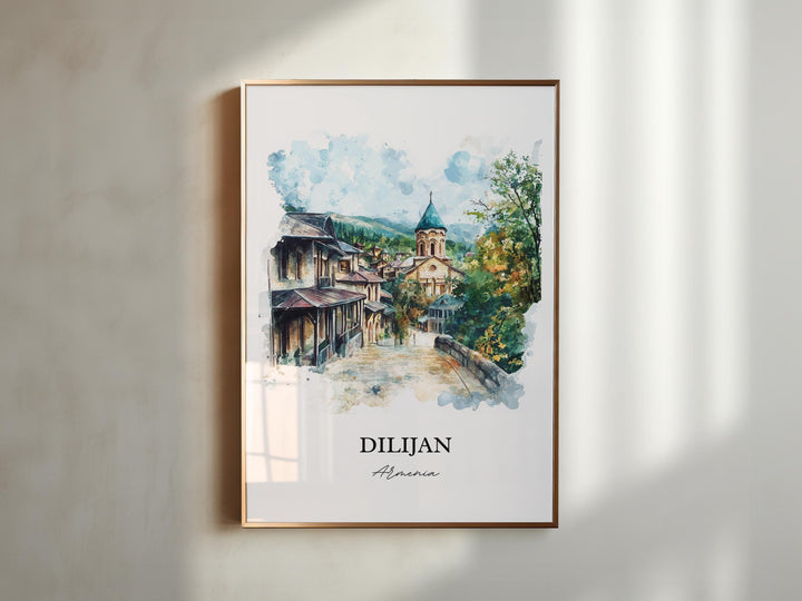 Dilijan Wall Art, Northern Armenia Print, Armenia Watercolor Art, Dilijan Armenia Gift, Travel Print, Travel Poster, Housewarming Gift