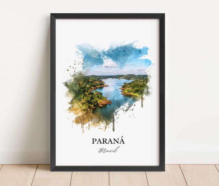 Paraná Brazil Wall Art, Paraná Print, Paraná Watercolor Art, Paraná Brazil Gift, Brazil Travel Print, Travel Poster, Housewarming Gift