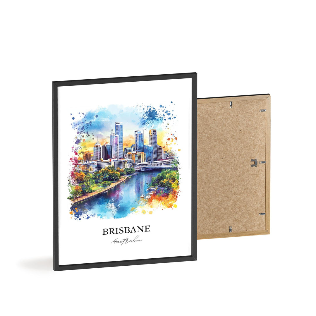 Brisbane Wall Art, Brisbane Print, Australia Watercolor Art, Brisbane Australia Gift, Travel Print, Travel Poster, Housewarming Gift