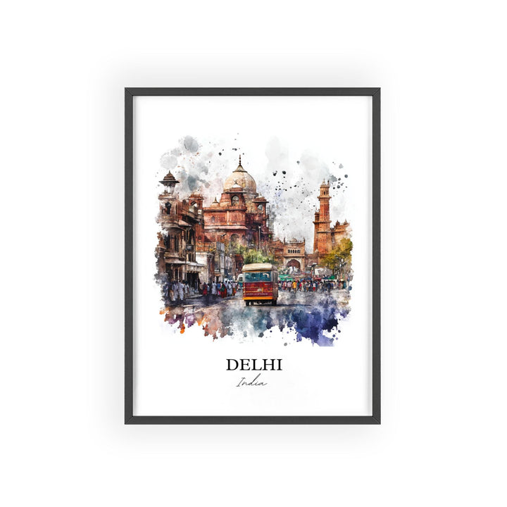 Delhi India Wall Art, India Print, Delhi India Watercolor Art, Delhi India Gift, Travel Print, Travel Poster, Housewarming Gift