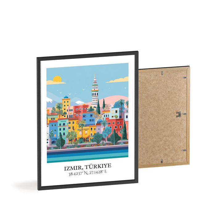 Izmir Turkey Art, Izmir Retro Travel Art, Izmir Home Decor, Izmir Turkey Gift, Turkey Travel Art, Travel Prints, Housewarming Gift
