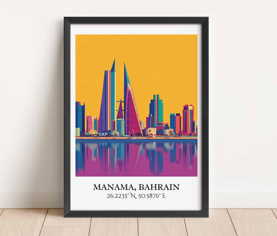 Manama Bahrain Art, Bahrain Retro Travel Art, Bahrain Home Decor, Bahrain Gift, Bahrain Travel Art, Travel Prints, Housewarming Gift