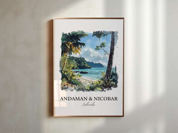 Andaman and Nicobar Wall Art, Andaman Island Print, India Watercolor, Nicobar island Gift, Travel Print, Travel Poster, Housewarming Gift