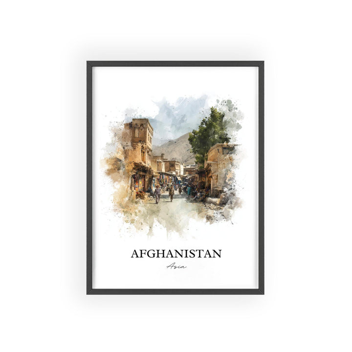 Afghanistan Wall Art, Afghanistan Print, Afghanistan Watercolor Art, Afghanistan Gift, Travel Print, Travel Poster, Housewarming Gift