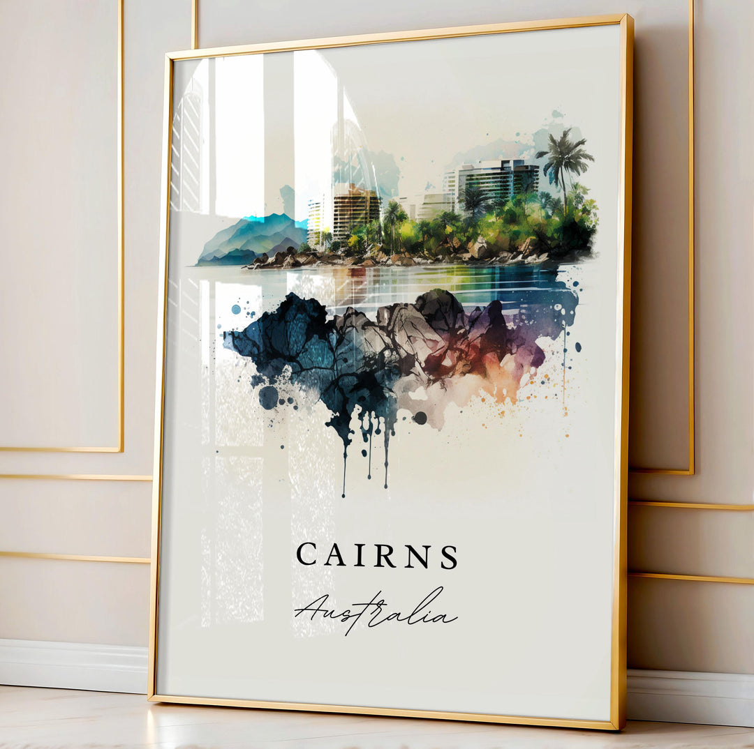 Cairns wall art - Australia, Cairns poster, Cairns Australia Wedding gift, Birthday present, Custom Text, Personalized Travel Gift