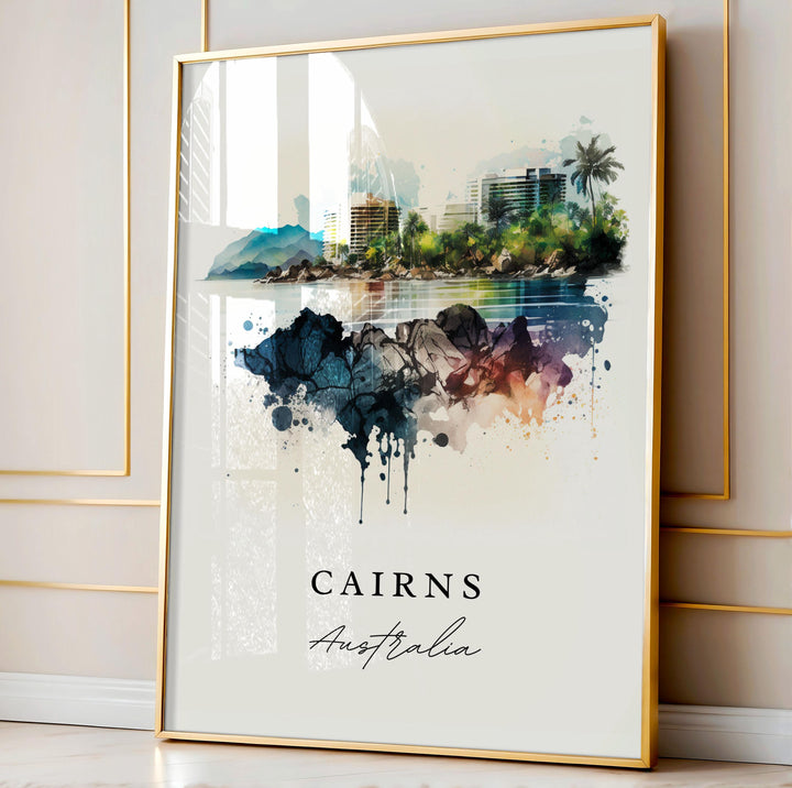 Cairns wall art - Australia, Cairns poster, Cairns Australia Wedding gift, Birthday present, Custom Text, Personalized Travel Gift