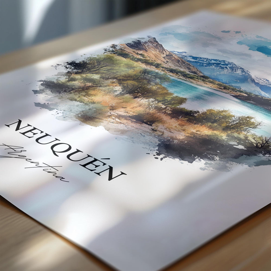 Neuquén Wall Art, Confluencia Dept Print, Argentina Watercolor Art, Neuquén Argentina Gift, Travel Print, Travel Poster, Housewarming Gift