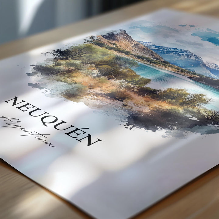 Neuquén Wall Art, Confluencia Dept Print, Argentina Watercolor Art, Neuquén Argentina Gift, Travel Print, Travel Poster, Housewarming Gift