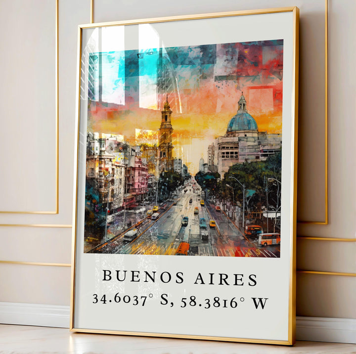 Buenos Aires wall art - Argentina, Buenos Aires poster, Buenos Aires Wedding gift, Birthday present, Custom Text, Personalized Gift