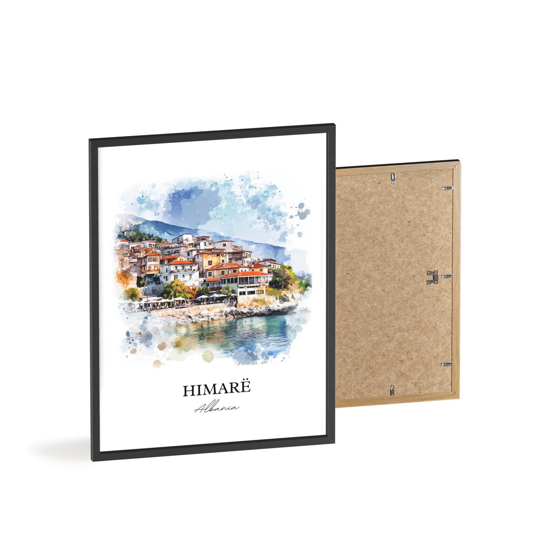 Himarë Albania Wall Art, Vlorë County Print, Albania Watercolor Art, Albania Gift, Travel Print, Travel Poster, Housewarming Gift