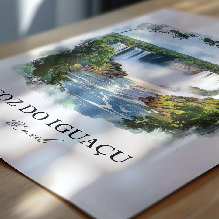Foz do Iguacua Wall Art, Paraná Print, Brazil Watercolor Art, Foz do Iguacua Gift, Travel Print, Travel Poster, Housewarming Gift