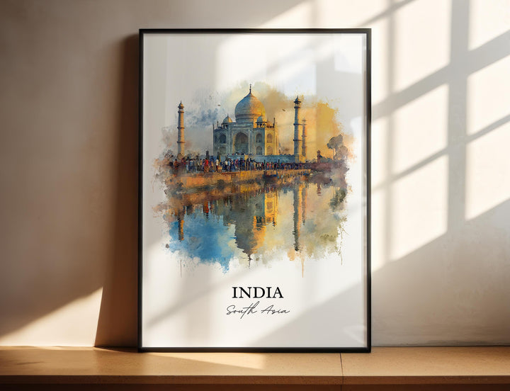 India Wall Art, India Print, India Watercolor Art, New Delhi Gift, Travel Print, Travel Poster, Housewarming Gift