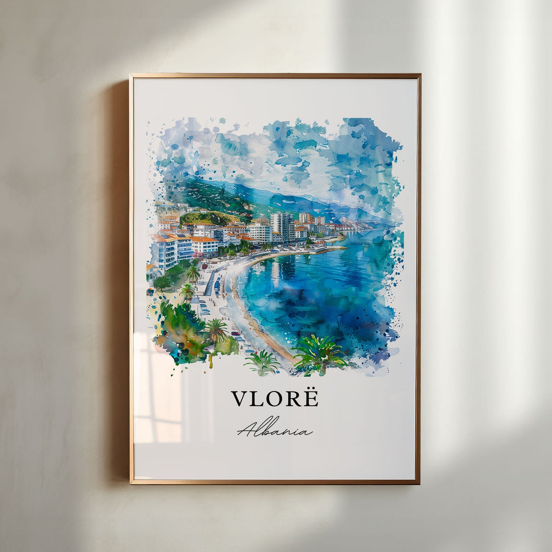 Vlorë Albania Wall Art, Vlorë Print, Labëria Region, Vlorë Albania Gift, Travel Poster, Housewarming Gift