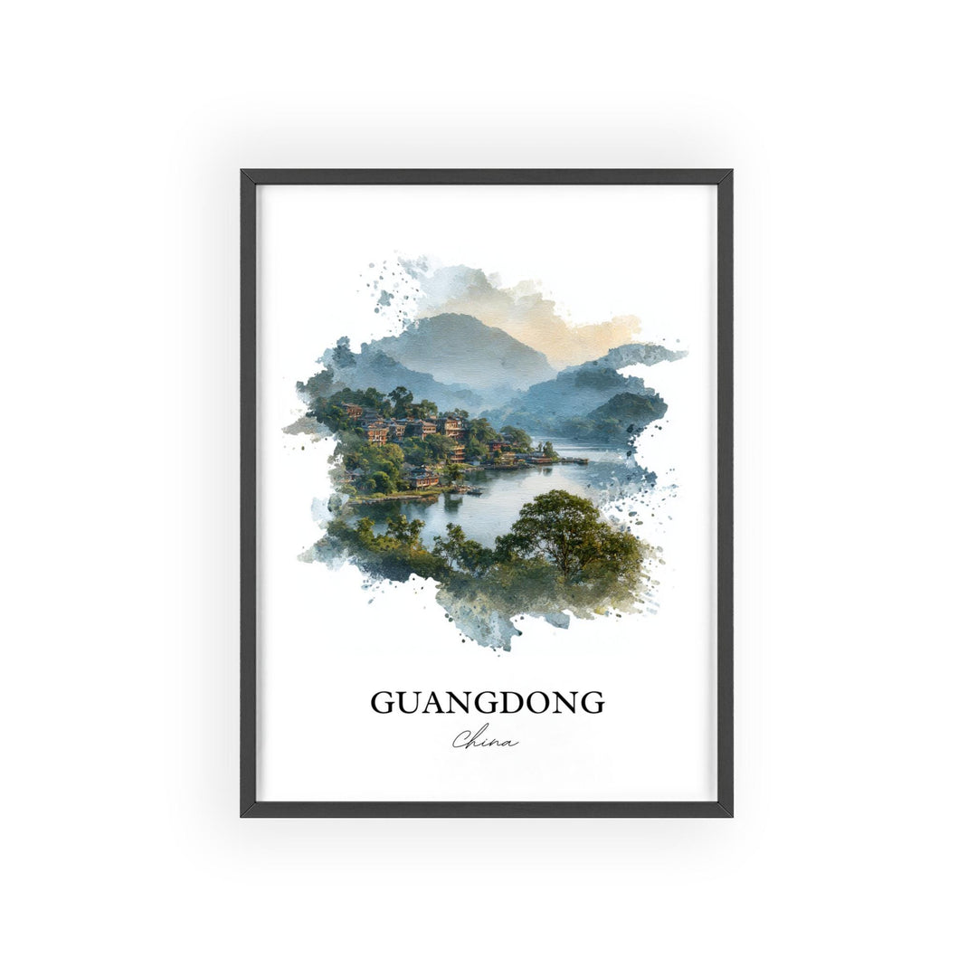 Guangdong China Wall Art, Guangdong Print, Guangdong Watercolor Art, Guangdong Gift, China Travel Print, Travel Poster, Housewarming Gift