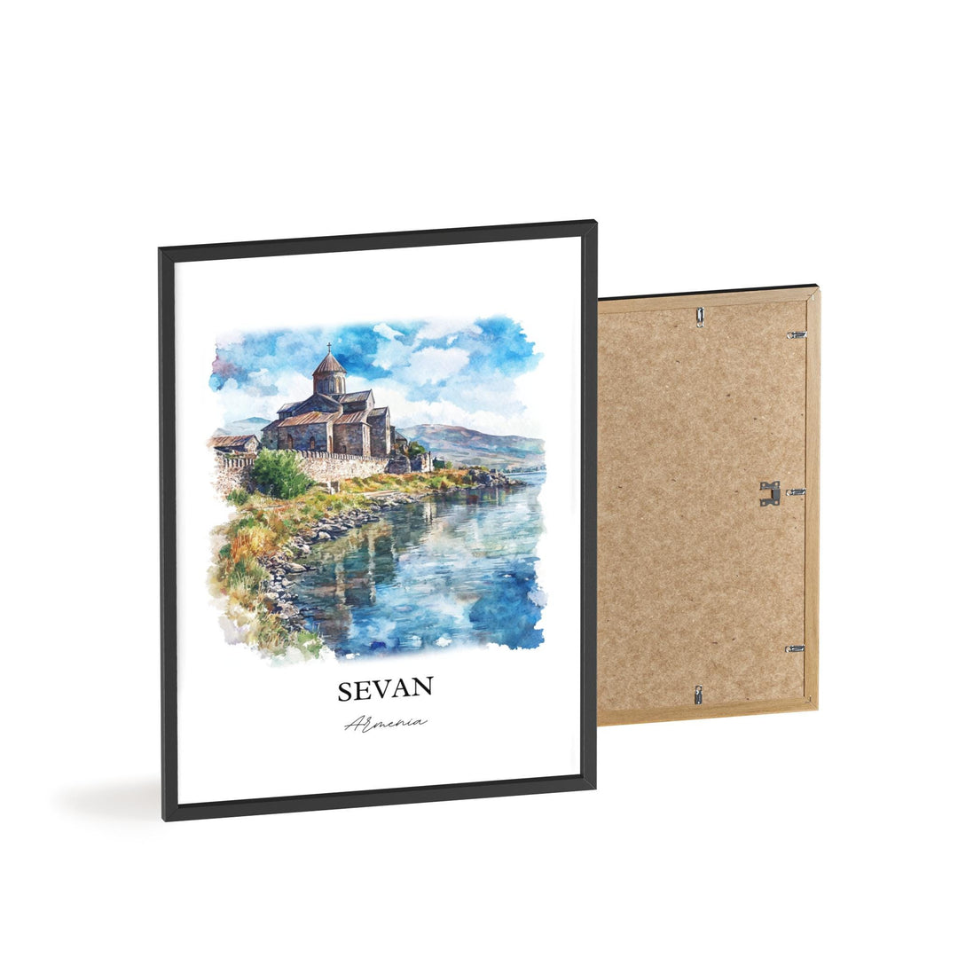 Sevan Armenia Wall Art, Gegharkunik Print, Armenia Watercolor Art, Sevan Armenia Gift, Travel Print, Travel Poster, Housewarming Gift