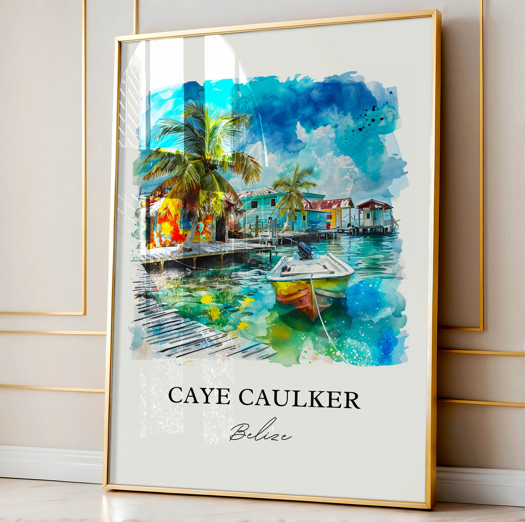 Caye Caulker Belize Art, Caye Caulker Print, Caye Caulker, Caulker Belize Gift, Travel Poster, Housewarming Gift