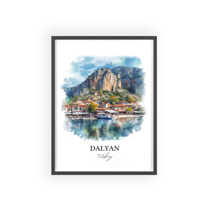 Dalyan Turkey Wall Art, Ortaca District Print, Turkey Watercolor Art, Dalyan Turkey Gift, Travel Print, Travel Poster, Housewarming Gift