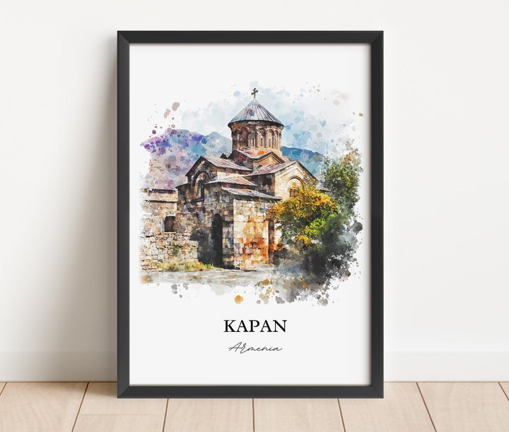 Kapan Armenia Wall Art, Syunik Province Print, Armenia Watercolor Art, Kapan Armenia Gift, Travel Print, Travel Poster, Housewarming Gift