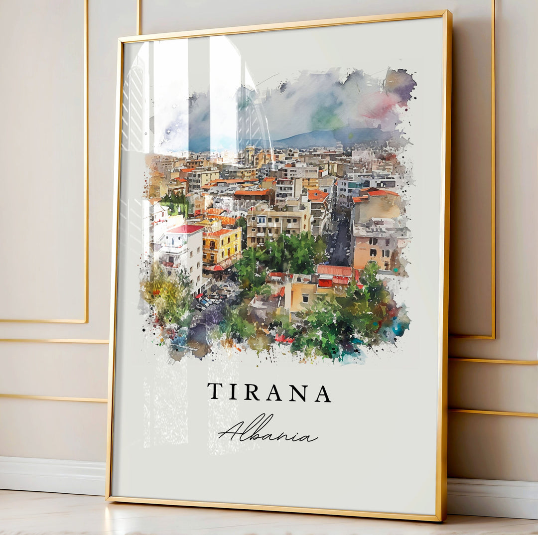 Tirana Albania wall art - Albania, Tirana print, Tirana Wedding gift, Birthday present, Custom Text, Perfect Gift