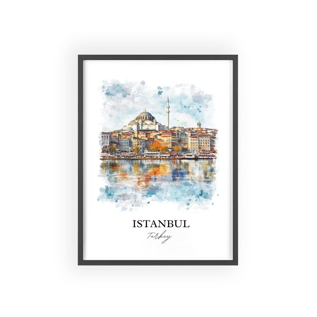 Istanbul Wall Art, Istanbul Turkey Print, Turkey Watercolor Art, Istanbul Gift, Travel Print, Travel Poster, Housewarming Gift