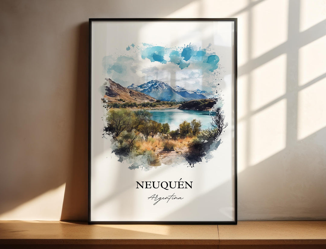 Neuquén Wall Art, Confluencia Dept Print, Argentina Watercolor Art, Neuquén Argentina Gift, Travel Print, Travel Poster, Housewarming Gift