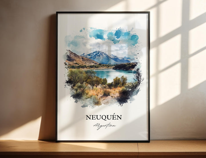 Neuquén Wall Art, Confluencia Dept Print, Argentina Watercolor Art, Neuquén Argentina Gift, Travel Print, Travel Poster, Housewarming Gift