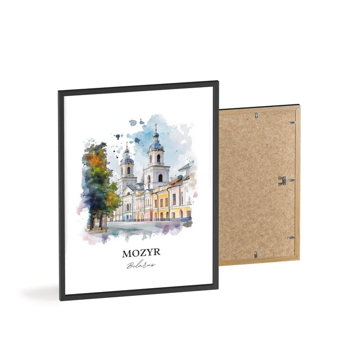 Mozyr Wall Art, Belarus Print, Belarus Watercolor Art, Mozyr Belarus Gift, Travel Print, Travel Poster, Housewarming Gift