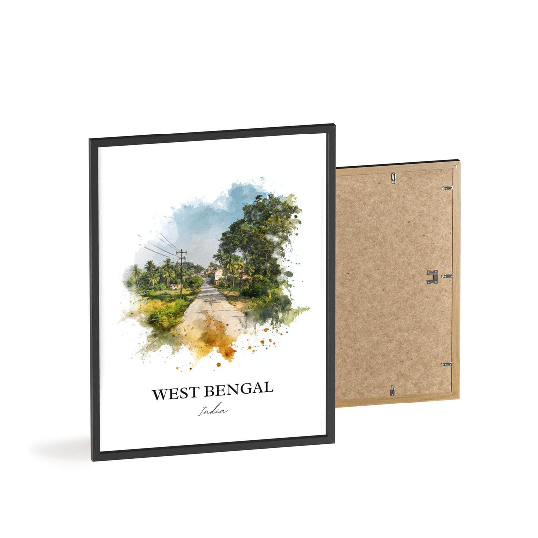 West Bengal Wall Art, West Bengal India Print, India Watercolor Art, West Bengal Gift, India Travel Print, Travel Poster, Housewarming Gift