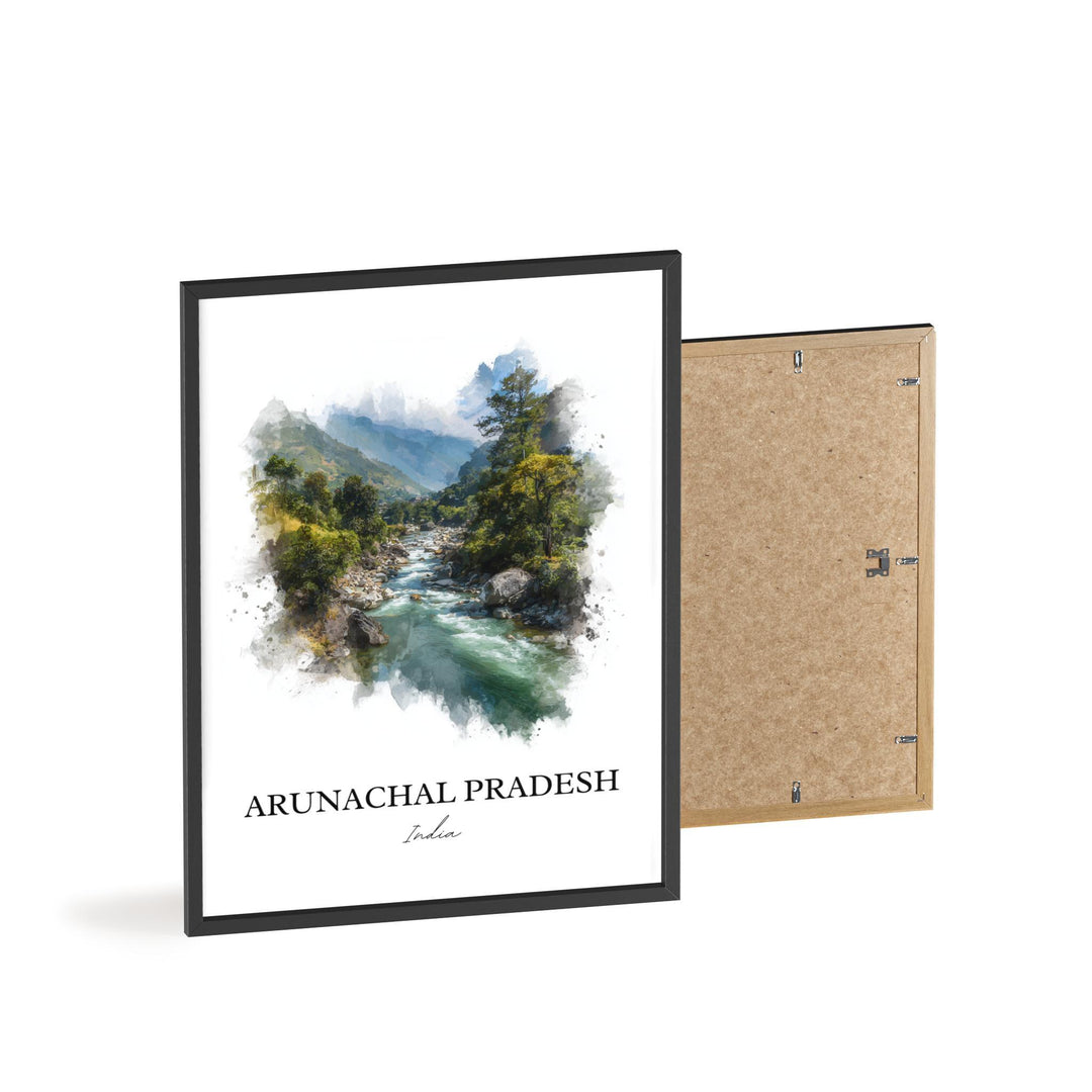 Arunachal Pradesh Wall Art, India Print, India Watercolor Art, Arunachal Pradesh Gift, India Travel Print, Travel Poster, Housewarming Gift