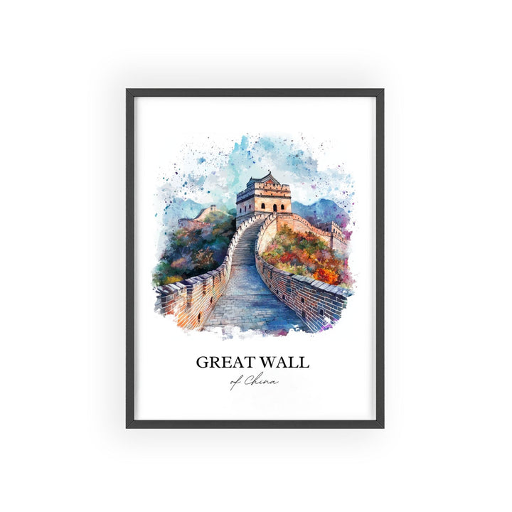 Great Wall of China Wall Art, China Print, China Watercolor Art, Great Wall of China Gift, Travel Print, Travel Poster, Housewarming Gift