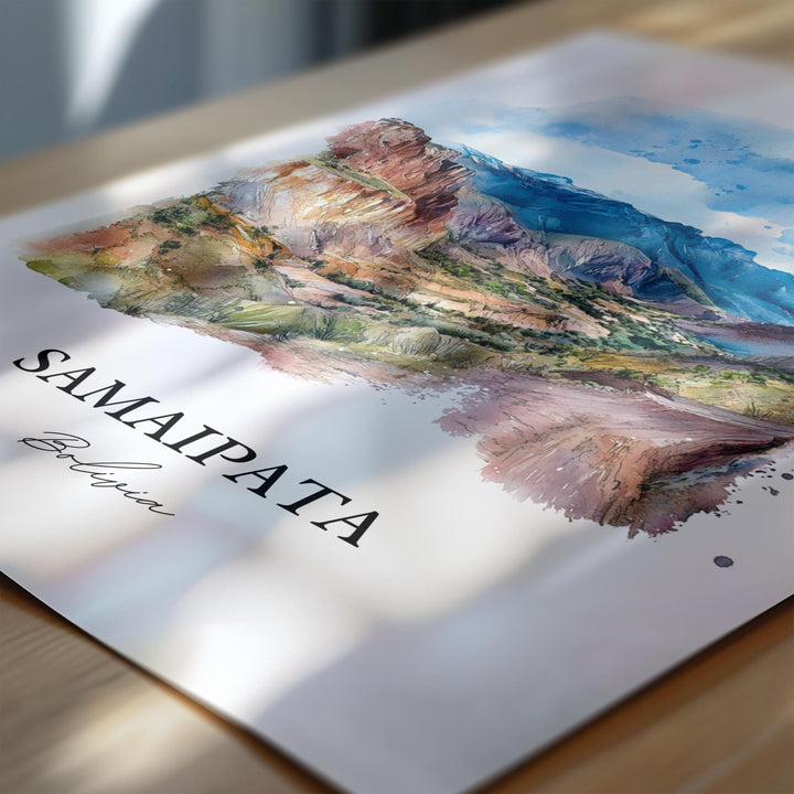 Samaipata Wall Art, Amboró National Park Print, Bolivia Watercolor, Samaipata Bolivia Gift, Travel Print, Travel Poster, Housewarming Gift
