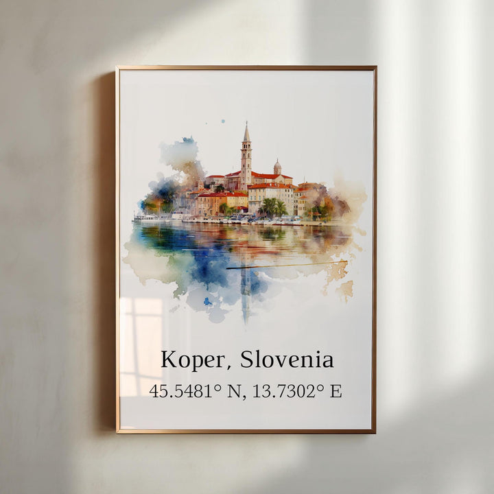 Koper Slovenia wall art - Slovenia, Koper poster, Koper Wedding gift, Koper Birthday present, Custom Text, Personalised Gift