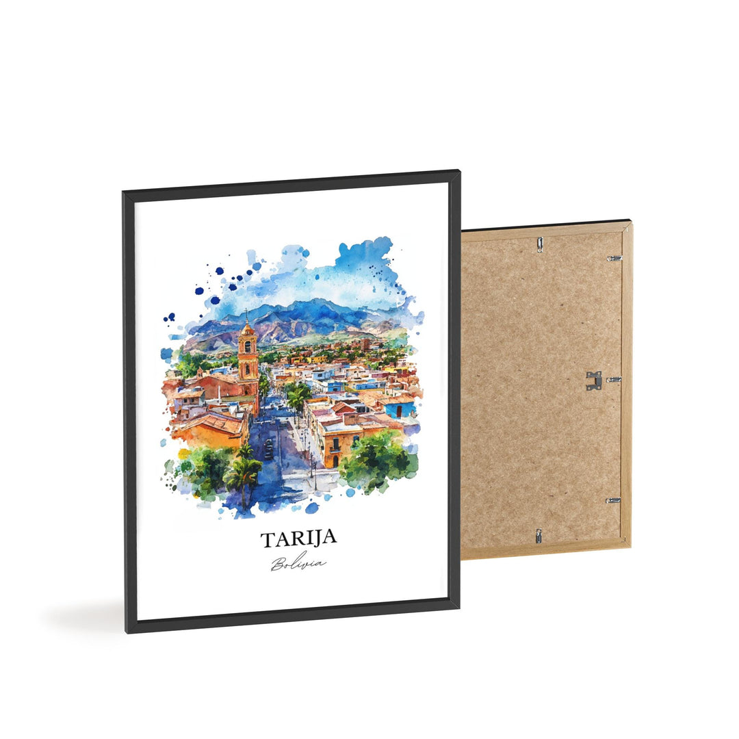 Tarija Bolivia Wall Art, Frontera de Tarixa Print, Bolivia Watercolor, Tarija Bolivia Gift, Travel Print, Travel Poster, Housewarming Gift