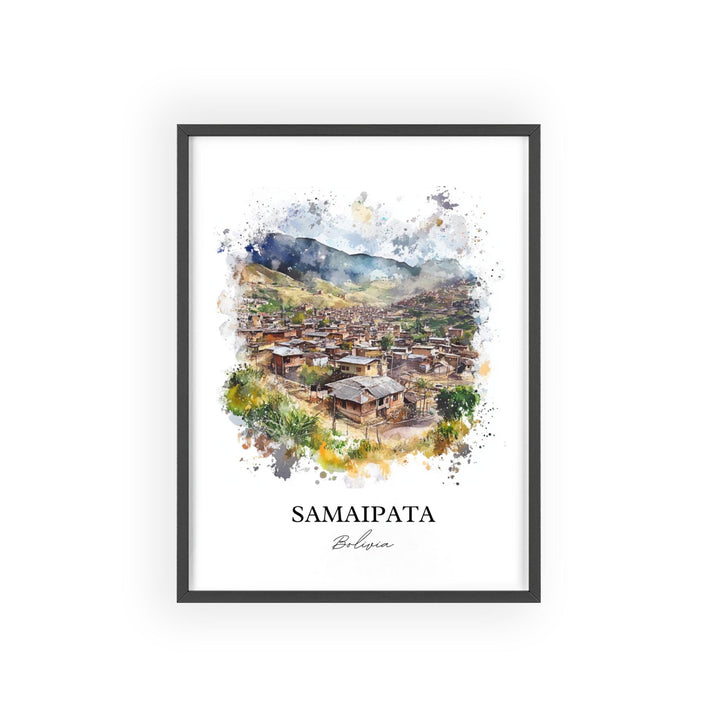 Samaipata Wall Art, Bolivian Andes Print, Bolivia Watercolor Art, Samaipata Bolivia Gift, Travel Print, Travel Poster, Housewarming Gift