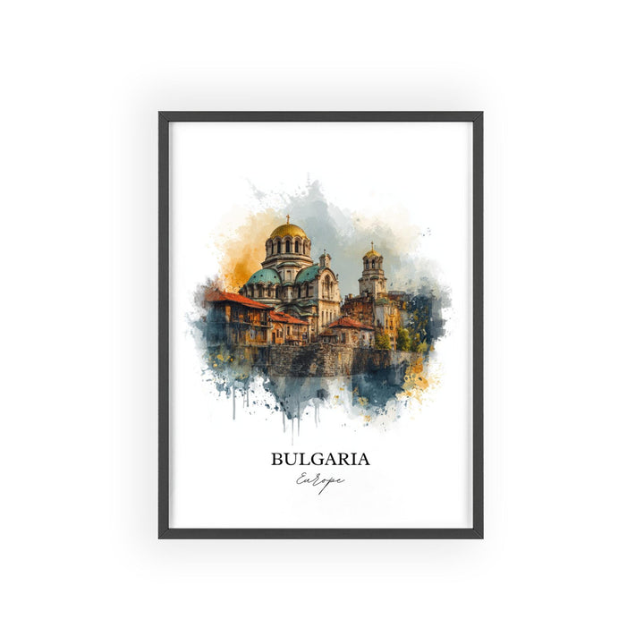 Bulgaria Wall Art, Bulgaria Print, Bulgaria Watercolor Art, Bulgaria Country Gift, Travel Print, Travel Poster, Housewarming Gift