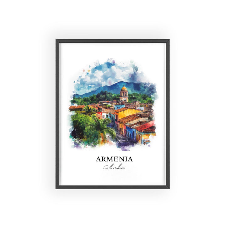 Armenia Colombia Wall Art, Quindío Print, Colombia Watercolor Art, Armenia Colombia Gift, Travel Print, Travel Poster, Housewarming Gift