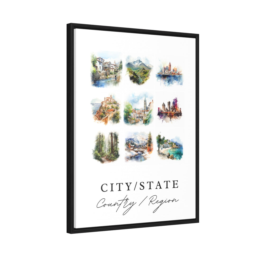 Custom Location Travel Art - Pick Any Location in the World, Perfect Birthday, Holiday, Wedding Gift, Available in multiple formats + sizes