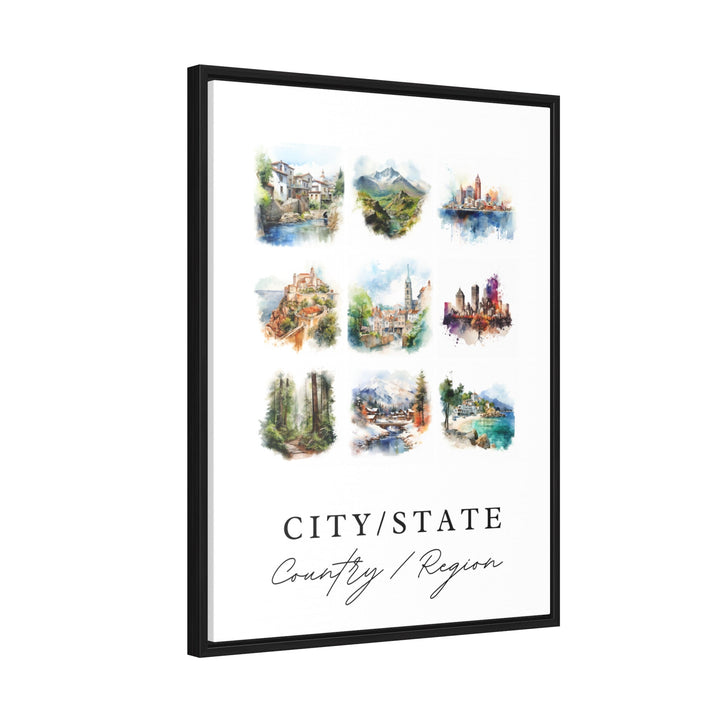 Custom Location Travel Art - Pick Any Location in the World, Perfect Birthday, Holiday, Wedding Gift, Available in multiple formats + sizes