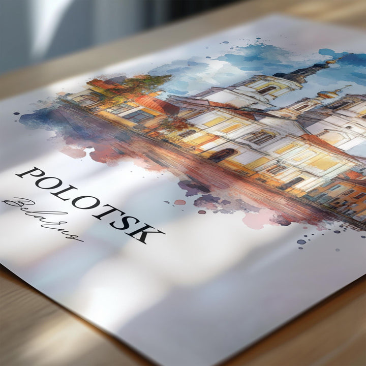 Polotsk Wall Art, Vitebsk Region Print, Belarus Watercolor Art, Polotsk Belarus Gift, Travel Print, Travel Poster, Housewarming Gift