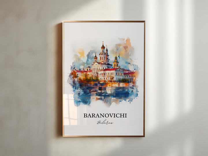 Baranovichi Wall Art, Belarus Print, Belarus Watercolor Art, Baranovichi Gift, Travel Print, Travel Poster, Housewarming Gift
