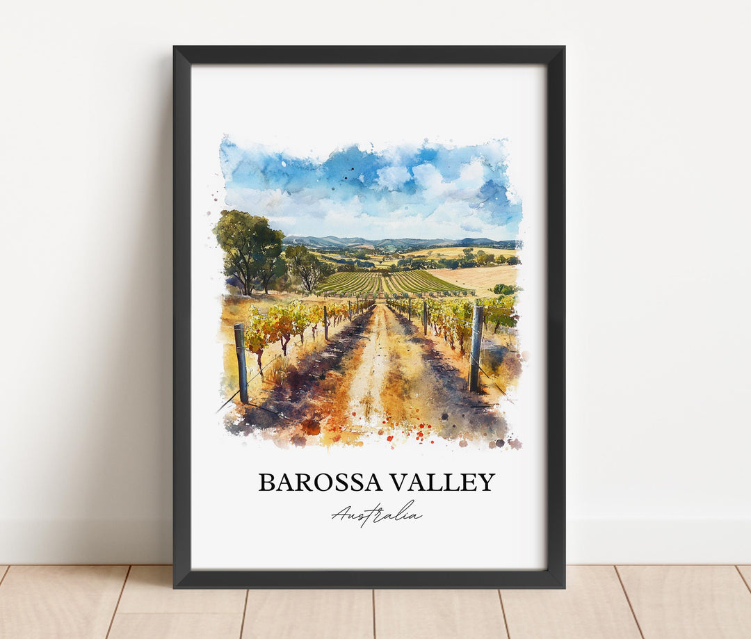 Barossa Valley Wall Art, South Australia Print, Australia Watercolor, Barossa Valley Gift, Travel Print, Travel Poster, Housewarming Gift
