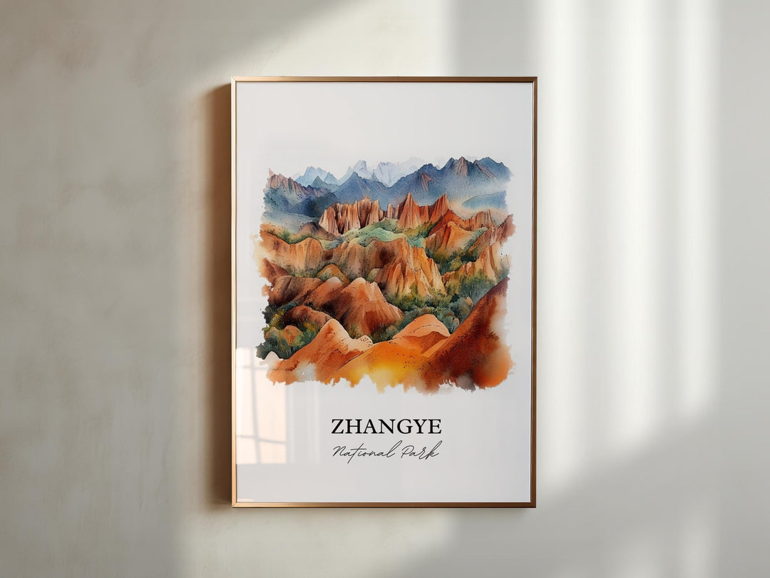 Zhangye National Park Wall Art, Gansu Print, China Artwork, Zhangye National Park Gift, Travel Print, Travel Poster, Housewarming Gift