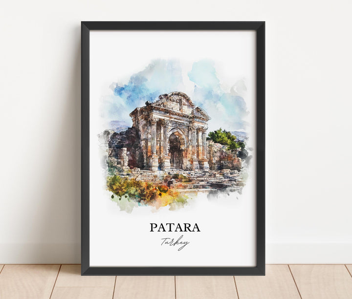 Patara Turkey Wall Art, Kalkan Print, Turkey Watercolor Art, Patara Beach Gift, Travel Print, Travel Poster, Housewarming Gift