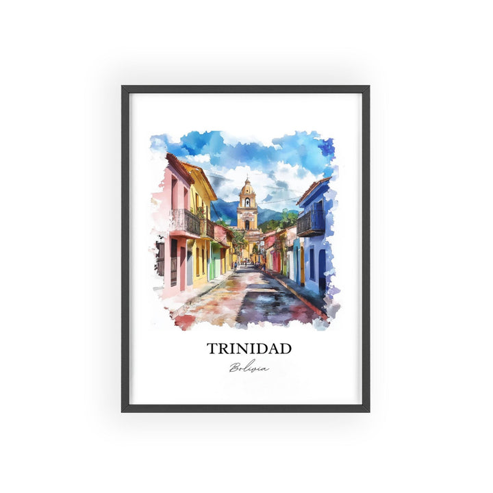 Trinidad Bolivia Wall Art, La Santísima Trinidad Print, Bolivia Watercolor Art, Bolivia Gift, Travel Print, Travel Poster, Housewarming Gift